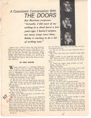 A Coexistent Conversation With The Doors – Circus Magazine