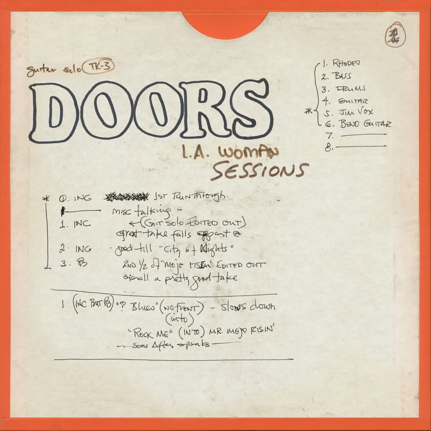 正規取扱い店 The Doors L.A. Woman Sessions＜RECORD STORE DAY対象